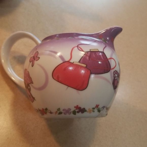 Tea Time Paul Cardew Design Red Hat Society Porcelain Sugar w/Lid & Creamer Set - Picture 8 of 15